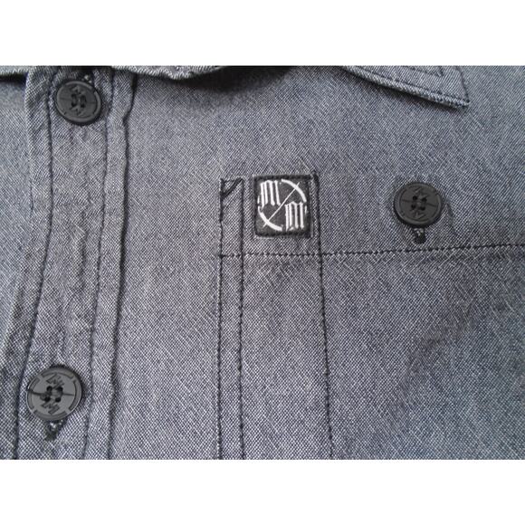 Metal Mulisha Button Shirt Gray Mens Biker Grunge Motorcycle Long Sleeve Size M - Picture 3 of 12
